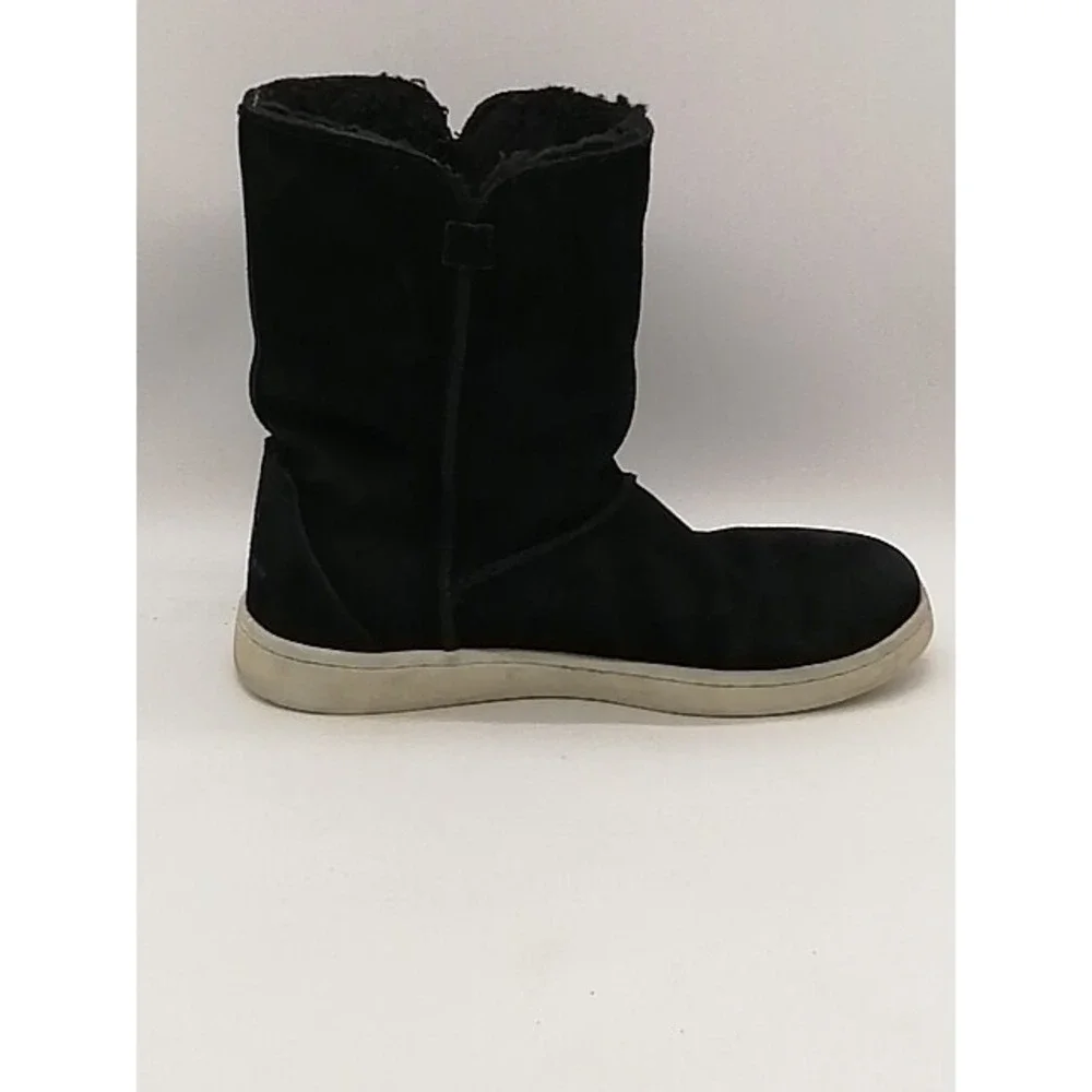 Bearpaw Boots Womens Delaney Black 7 Cow Suede Winter Shoe Lined Warm 2393W